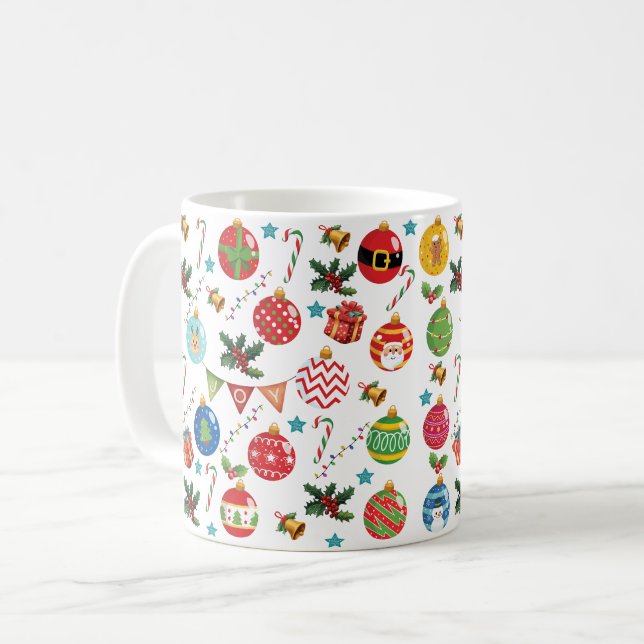 Mug Joie Noël, motif du bal de Noël (Devant gauche)