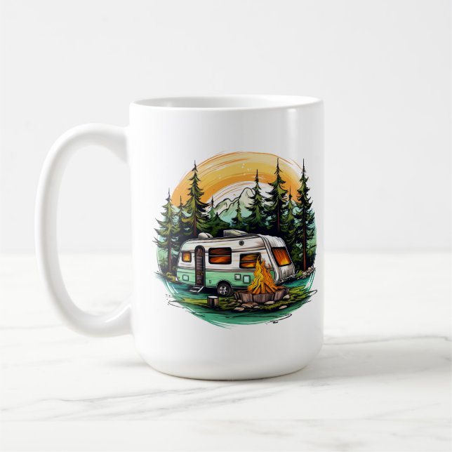 Mug Joli amoureux du camping ajouter monogramme (Gauche)