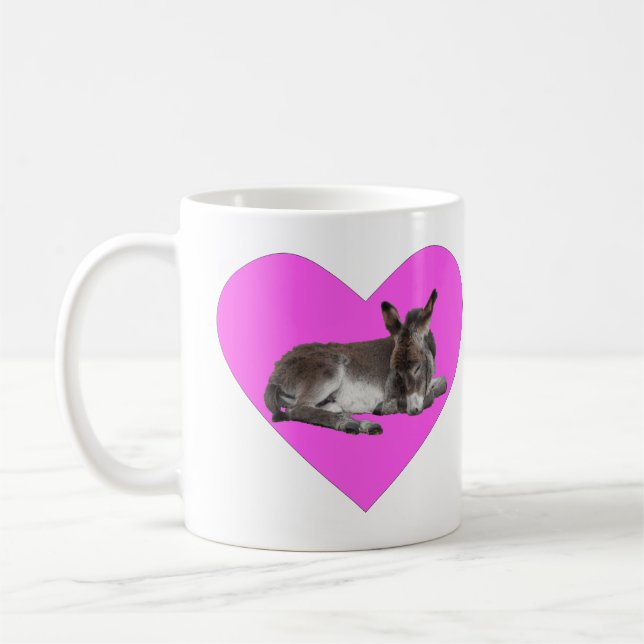 Mug Joli âne chocolat bébé poulain dormant (Gauche)