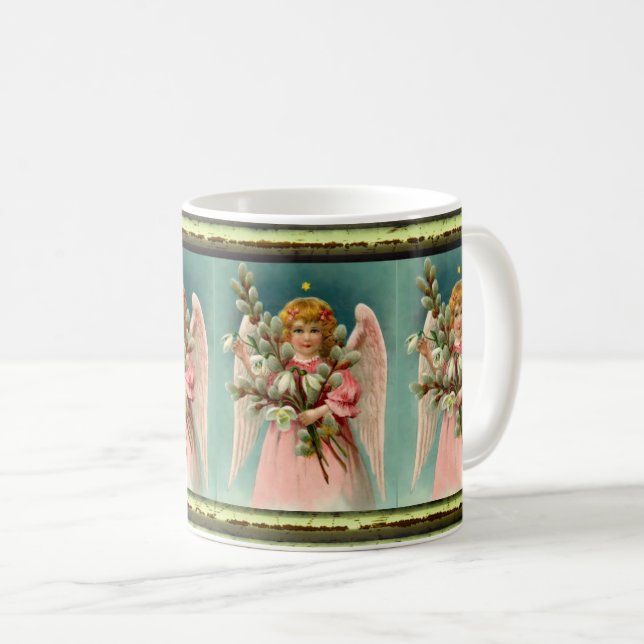 Mug Joli Ange En Robe Rose (Devant droit)