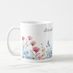 Mug Joli aquarelle florale Je préfère être jardinage