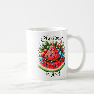 Mug Joli arbre de Noël à la pastèque Noël d'été