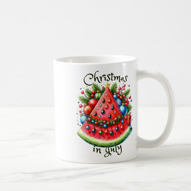 Mug Joli arbre de Noël à la pastèque Noël d'été  (Droite)
