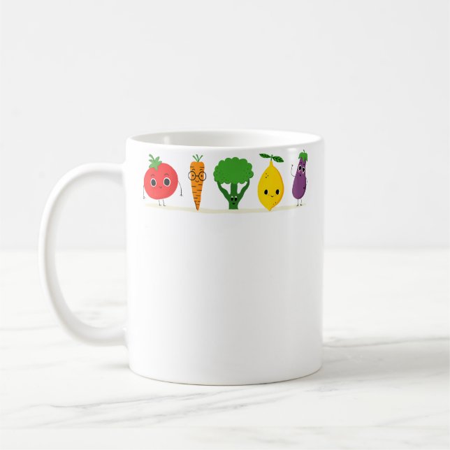 Mug Joli Art de Légume Hommes Femmes Végétalien Végéta (Gauche)