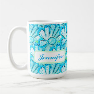 Mug Joli Art Fleur Bleu