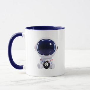 Mug Joli Astronaute Kawaii Assis avec la Boule 8 de l'