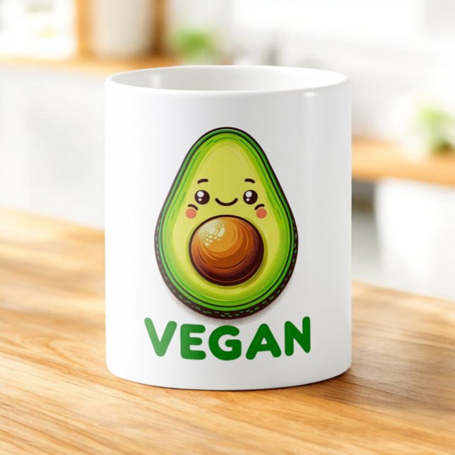 Mug Joli Avocat Heureux Mode de Vie Végétalien (Créateur téléchargé)