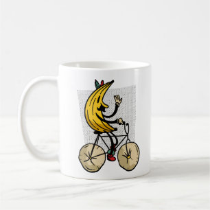 Mug Joli Bananes Rétro à Vélo Dessin Animé Esthétique