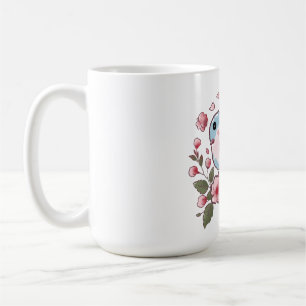 Mug Joli bleu de printemps oiseau & Fleur de cerisier