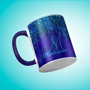 Mug Joli bleu turquoise Unicorn Parties scintillant Dr