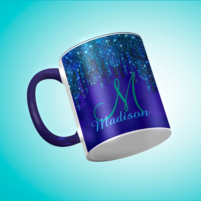 Mug Joli bleu turquoise Unicorn Parties scintillant Dr (Créateur téléchargé)