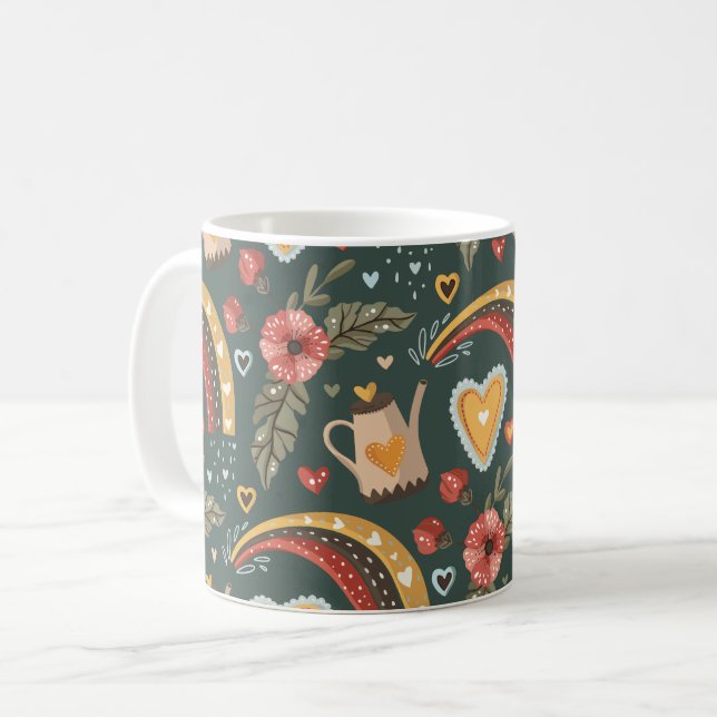 Mug Joli Boho Floral Spring Garden Motif (Devant gauche)