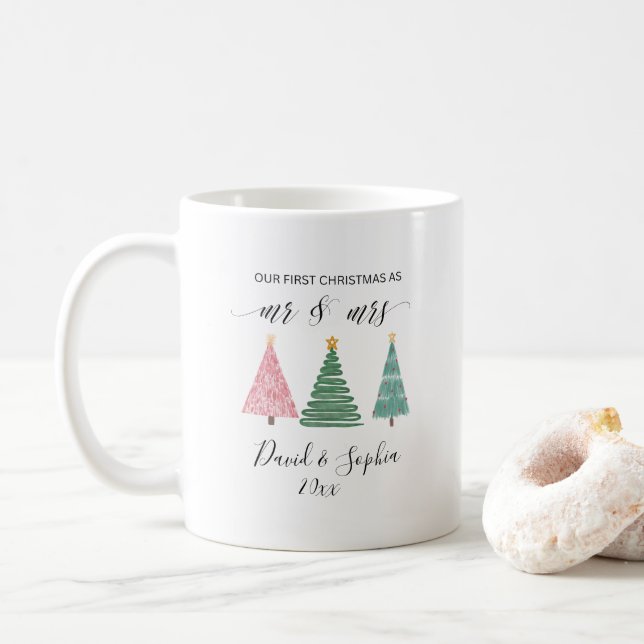 Mug joli boho premier Noël ensemble muet (Avec donut)