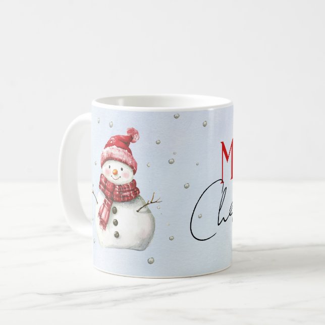 Mug Joli bonhomme de neige et neige Noël (Devant gauche)