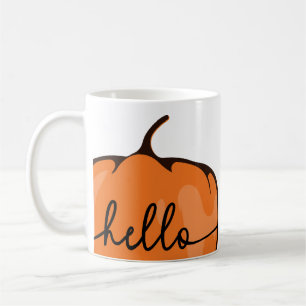 Mug Joli Bonjour Citrouille Script Automne Grande Auto