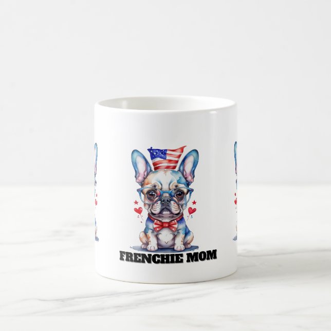 Mug Joli Bouledogue Français Drapeau Américain avec de (Centre)