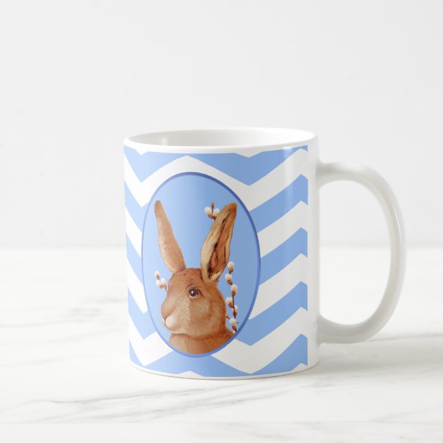 Mug Joli Bunny Vintage et Motif Chevron (Droite)
