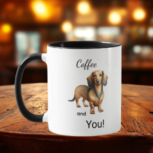 Mug Joli Café Et Brun Dachshund Personnalisé