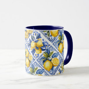 Mug Joli Carreaux Talavera Tout-En-Tête Citrons Imprim