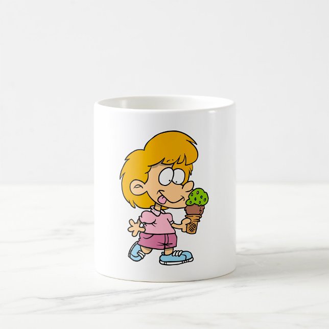 Mug Joli Cartoon Enfant Manger Ice Cream Cone (Créateur téléchargé)