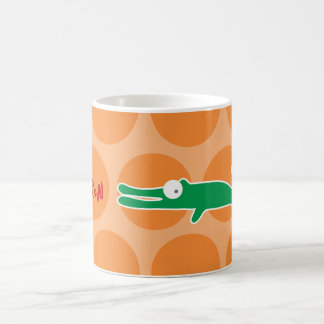 Mug Joli Cartoon vert Alligator & Dots Amusants pour e