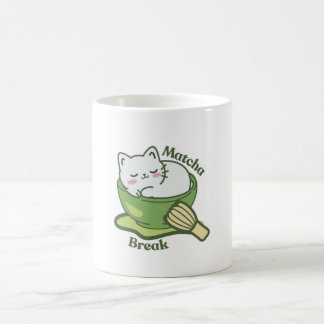 Mug Joli chat avec boisson matcha