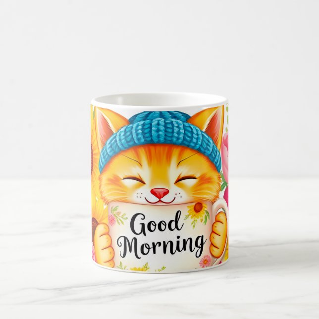 Mug Joli Chat Avec Café Du Matin (Centre)