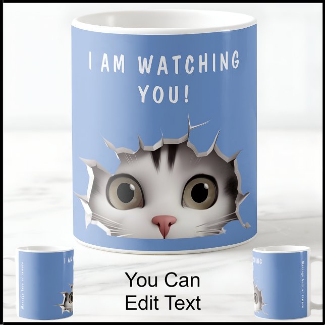 Mug Joli Chat Curieux Qui Vous Regarde Drôle Original  (Créateur téléchargé)