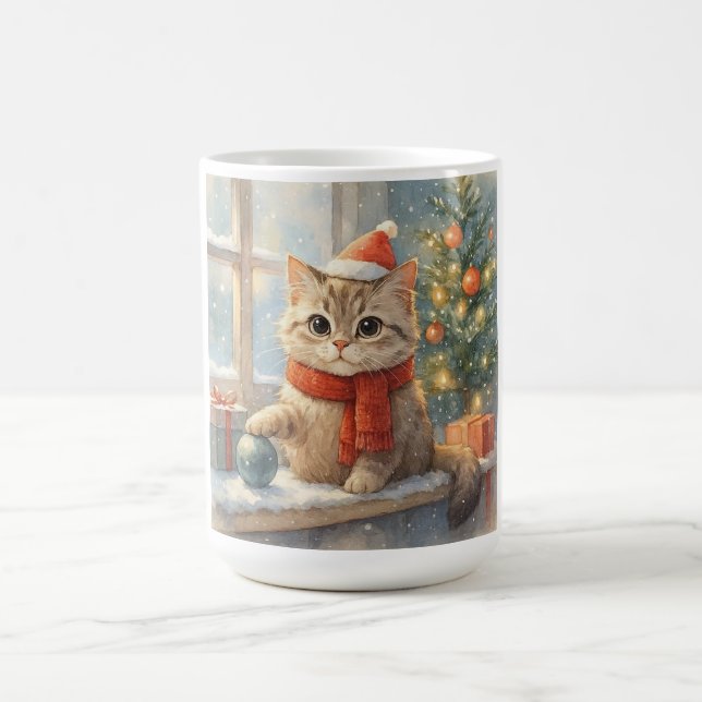 Mug Joli chat de Noël fantaisiste (Centre)