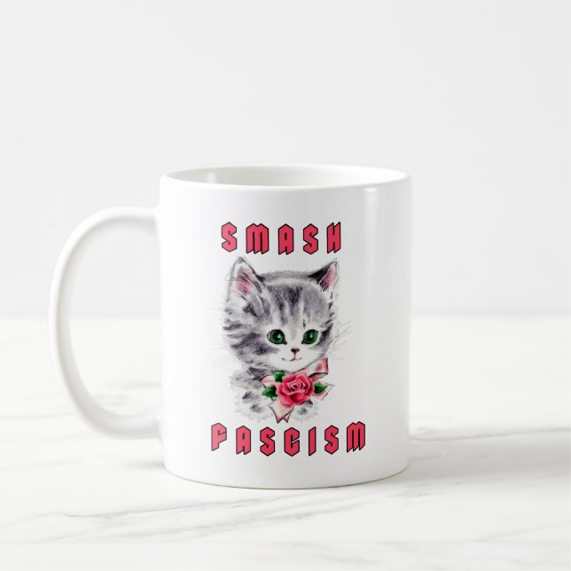 Mug Joli Chat - Écrasons le Fascisme (Gauche)