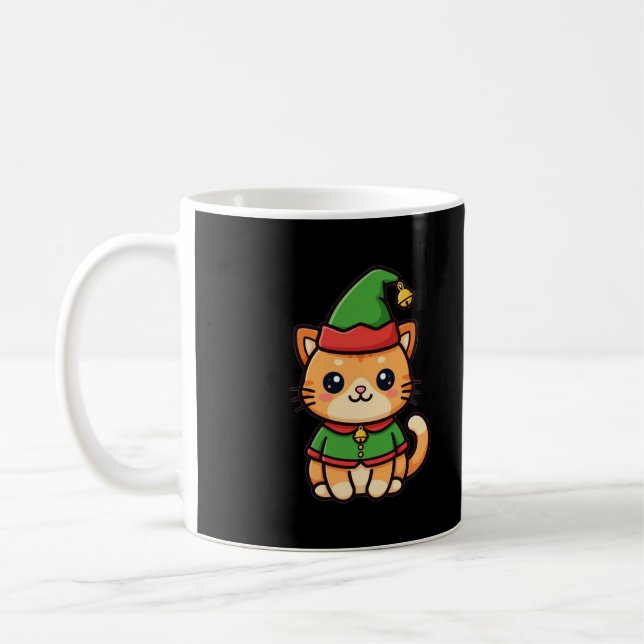 Mug Joli Chat Elfe de Noël (Gauche)