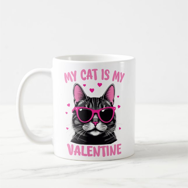 Mug Joli chat en smoking pour la Saint-Valentin Cœur A (Gauche)
