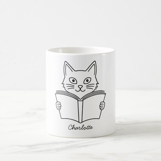Mug Joli Chat en train de lire un livre  (Centre)