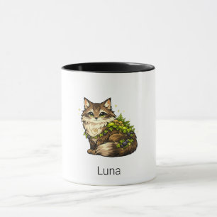Mug Joli chat Maine Coon nom personnalisé deux tons