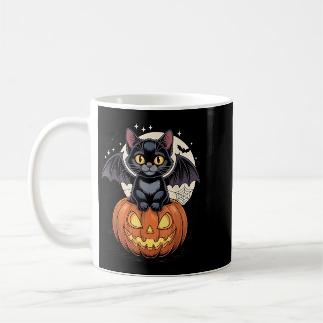 Mug Joli Chat Noir Avec Des Ailes De Chauve-Souris Jac (Gauche)
