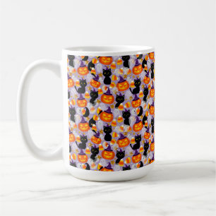 Mug Joli chat noir, citrouilles et maïs sucré