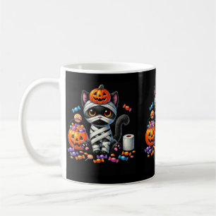 Mug Joli chat noir d'Halloween Citrouille Friandise ou