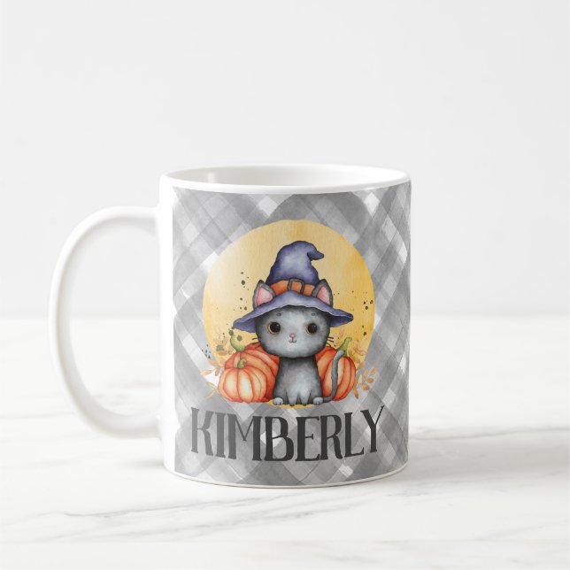 Mug Joli Chat Noir Joyeux Halloween (Gauche)