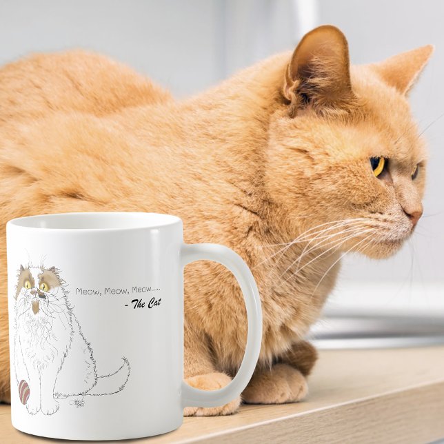 Mug Joli chat persan fluffy drôle miaou bleu (Créateur téléchargé)
