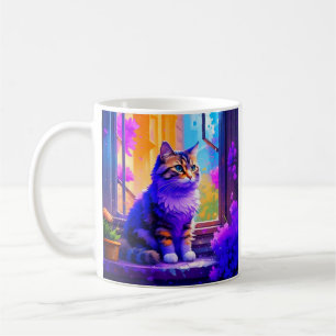 Mug Joli chaton assis dans la fenêtre