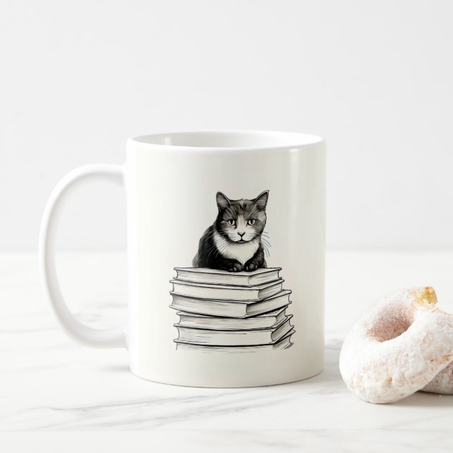 Mug Joli Chatons sur des Livres (Avec donut)