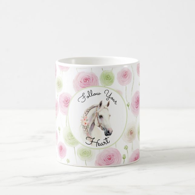 Mug Joli Cheval Ranunculus Menthe Rose (Centre)