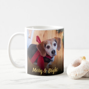Mug Joli chien Beagle Bow rouge Joyeux et brillant No
