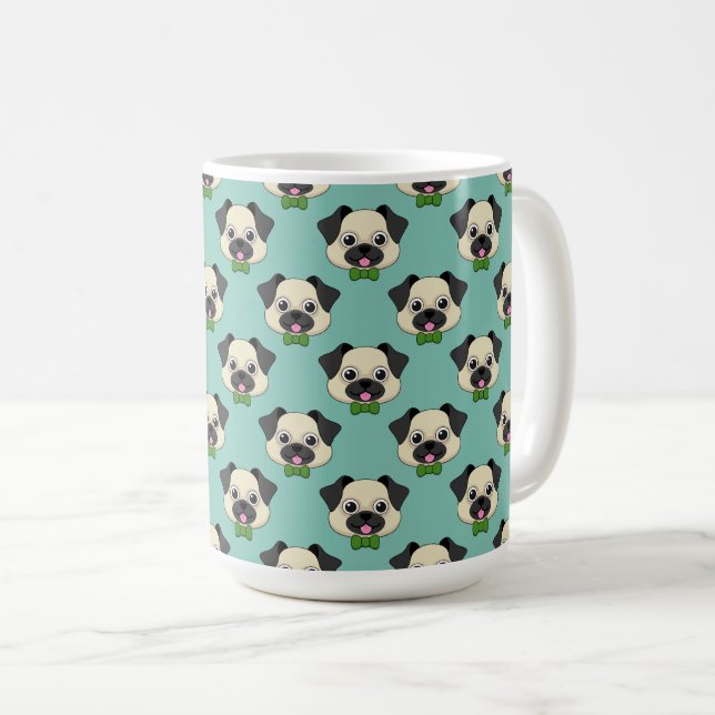 Mug Joli chien Carlin avec Papillon (Devant droit)