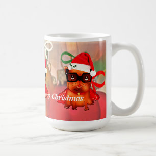 Mug Joli Chien de père Noël avec chapeau de santa
