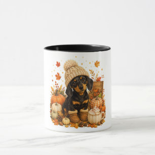 Mug Joli chien saucisse d'automne pour l'Action de grâ
