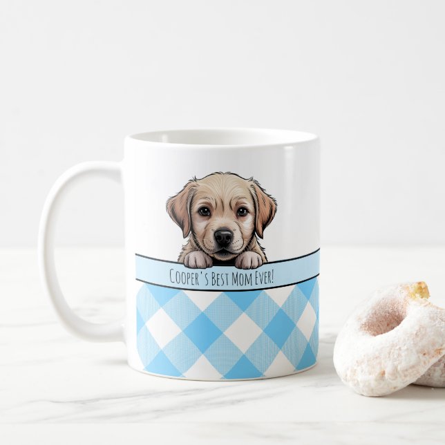 Mug Joli chiot Labrador Meilleure maman de chien Gingh (Avec donut)