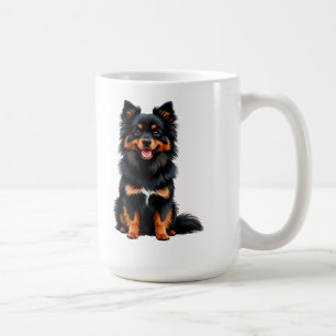 Mug Joli chiot Pomeranian noir et feu