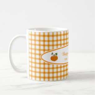 Mug Joli Citrouille Jaune Orange Plaid Thanksgiving Ca