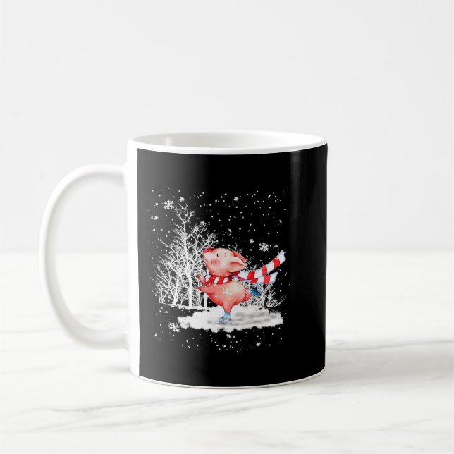 Mug Joli Cochon Arbre de Noël Sur Neige Joyeux Pigmas  (Gauche)